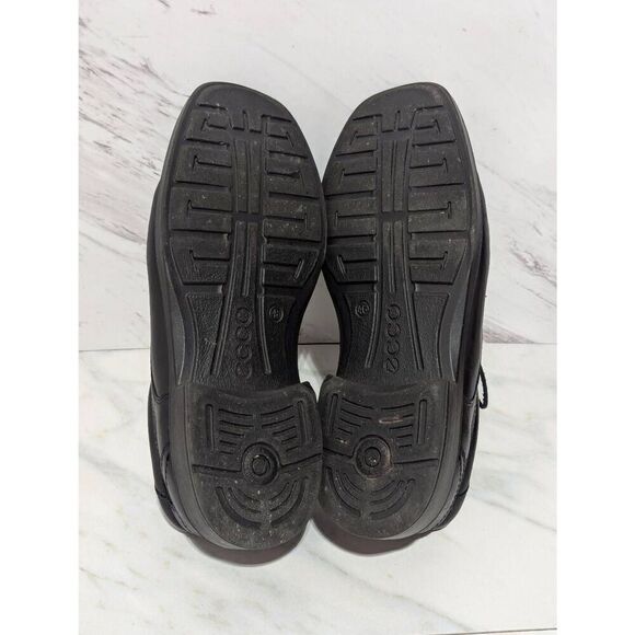 Ecco Men's Black Solid Leather Square Toe Tie Closure Oxford Shoe Size 11.5 - Picture 7 of 9